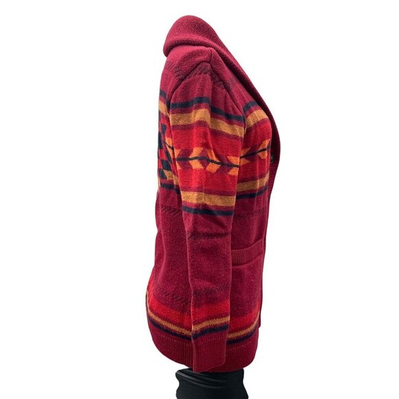 Pendleton Starburst Stripe Merino Wool Button Front Cardigan Sweater Womens S - Picture 10 of 14